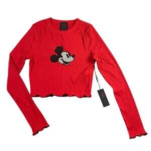 Disney x Forever 21 Sequin Mickey Mouse Crop Top NWT - M
